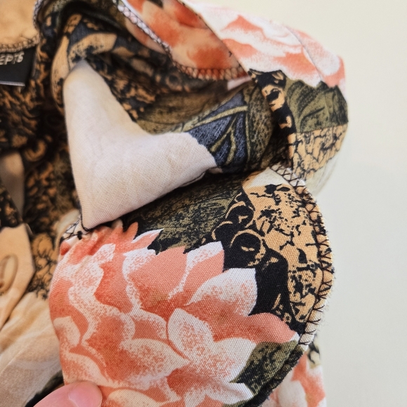 Vintage New Concepts Blouse Size 22W Green Pink 80s Cottage Granny USA Deadstock - Picture 15 of 16